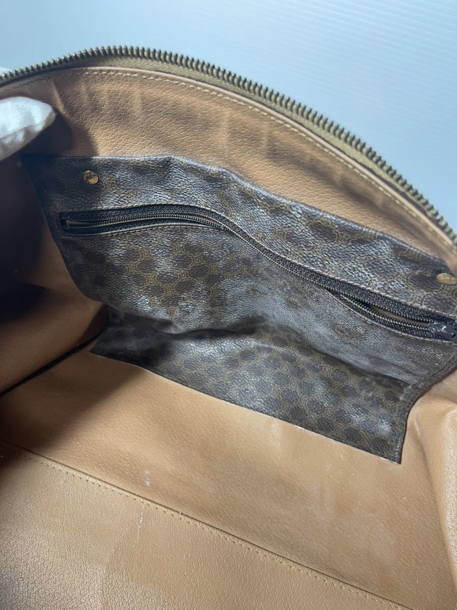 CELINE セリーヌ PVC マカダム柄 M11 ボストンバッグ ハンドバッグ レザー 鞄 セリーヌ マカダム柄 CELINE マカダム&frasl;ミニボストン&frasl;ボストンバッグ&frasl;PVC&frasl;BRW&frasl;総柄&frasl;M11 PVC・レザー ヴィンテージ