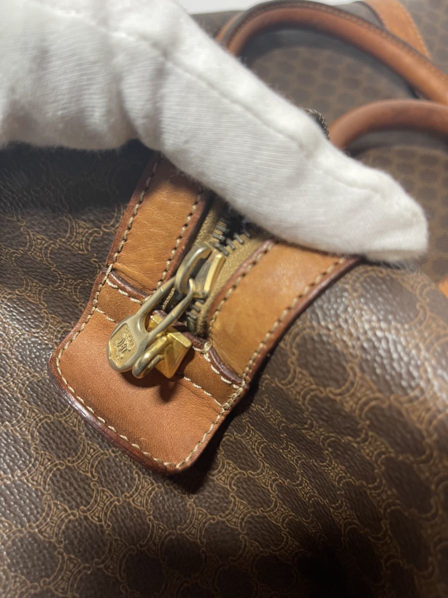 CELINE セリーヌ PVC マカダム柄 M11 ボストンバッグ ハンドバッグ レザー 鞄 セリーヌ マカダム柄 CELINE マカダム&frasl;ミニボストン&frasl;ボストンバッグ&frasl;PVC&frasl;BRW&frasl;総柄&frasl;M11 PVC・レザー ヴィンテージ