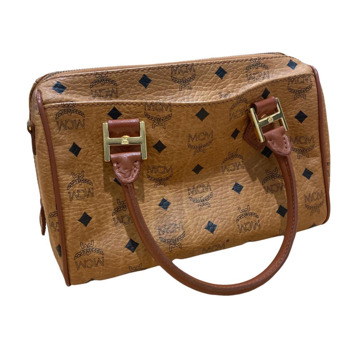 1円 MCM ミニボストンバッグ 2WAY ストラップ有り ボストンバッグ