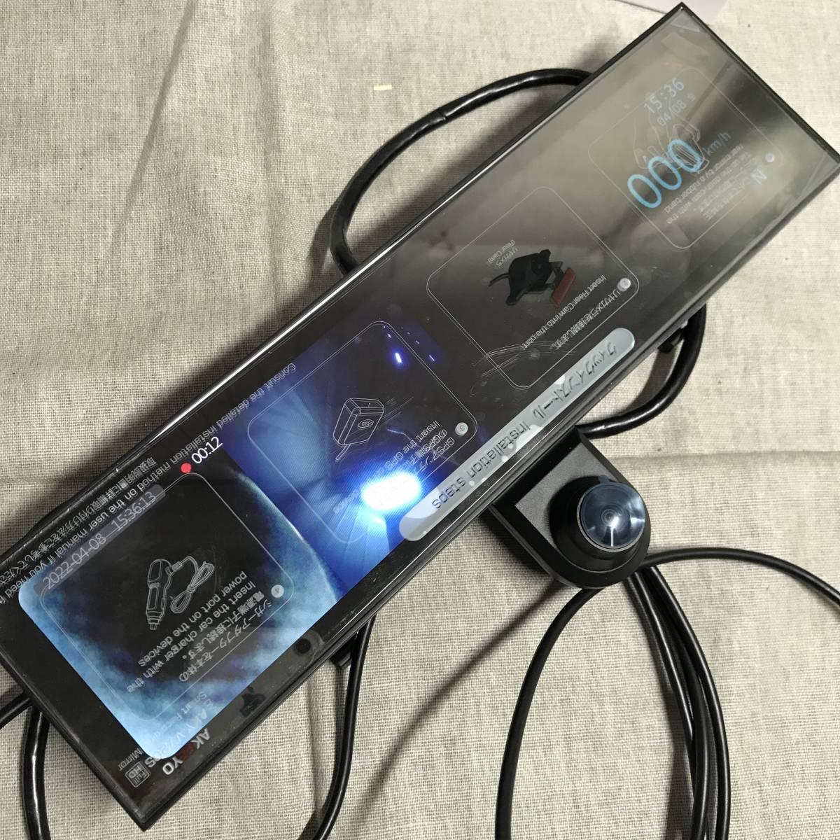ジャンク品 AKEEYO 720°カメラ 全方位録画 ドライブレコーダー ミラー