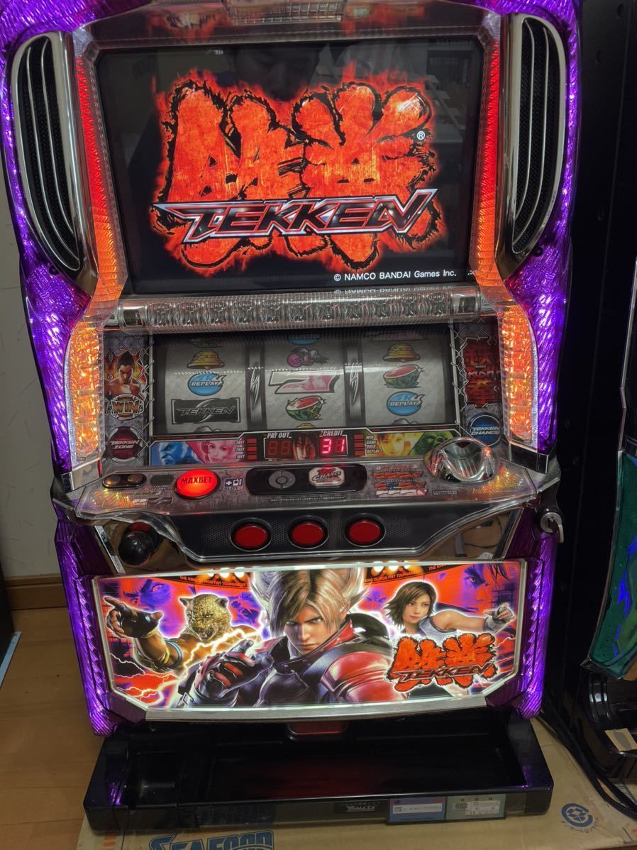 山佐 パチスロ 実機 4号機 コイン不要機搭載 レトロ機 鉄拳2 実機 スロット