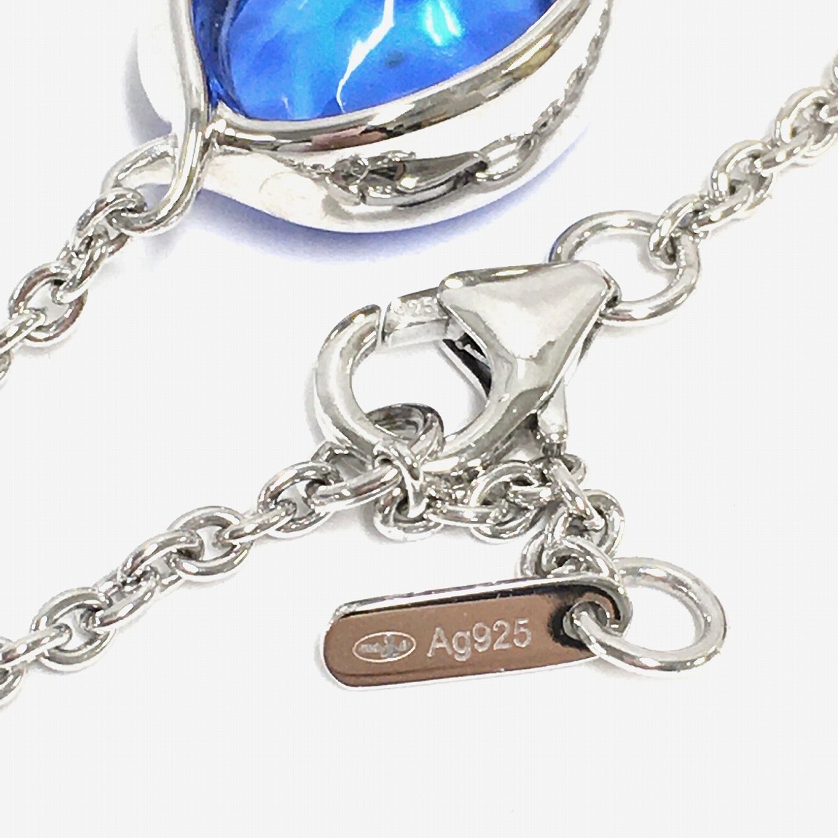 中古】Baccarat クロワゼ レ ドワ ブレスレット SV ブルー クリスタル 