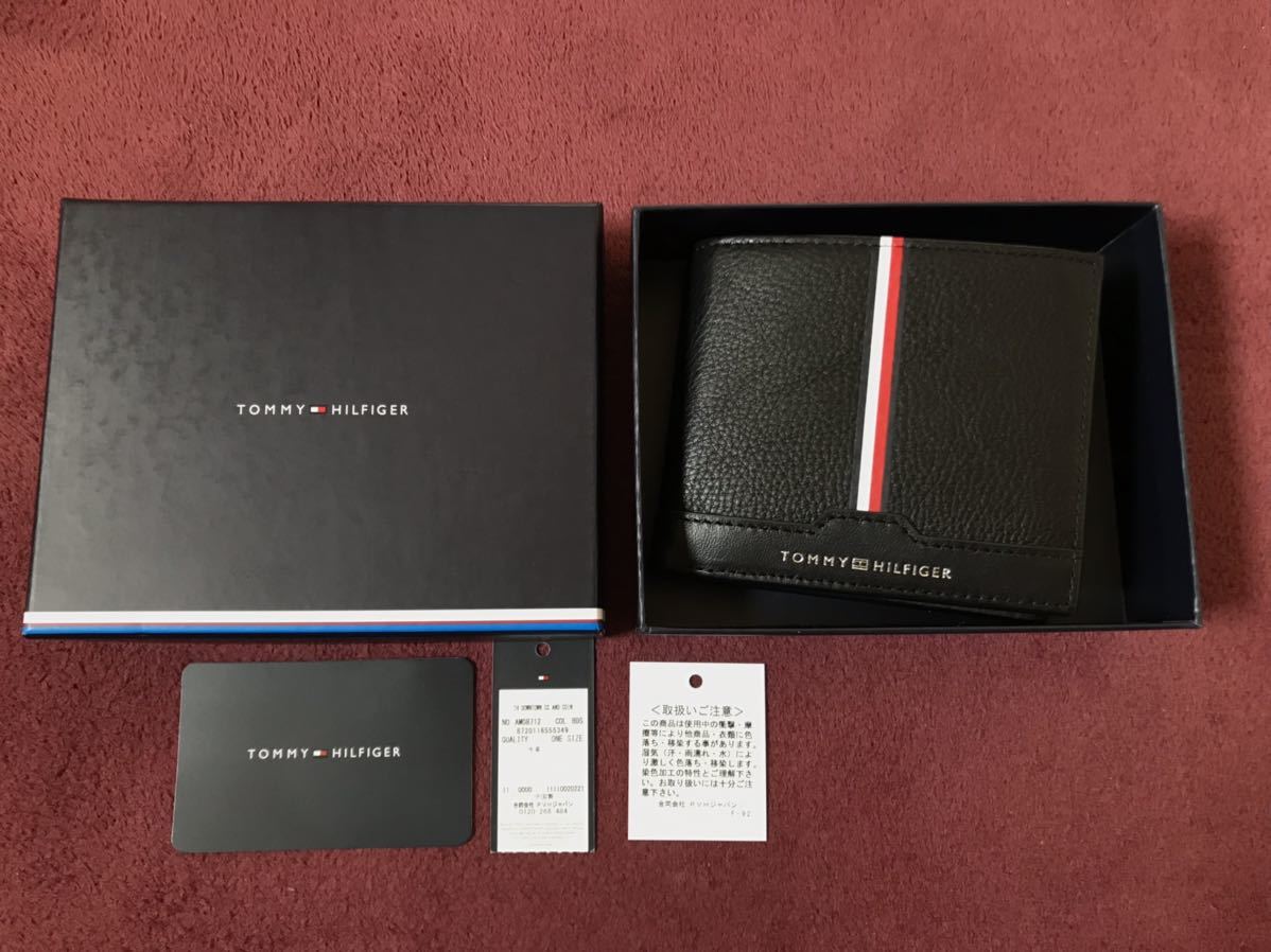TOMMY HILFIGER トミーヒルフィガー 二つ折り財布 新品 未使用 牛革 