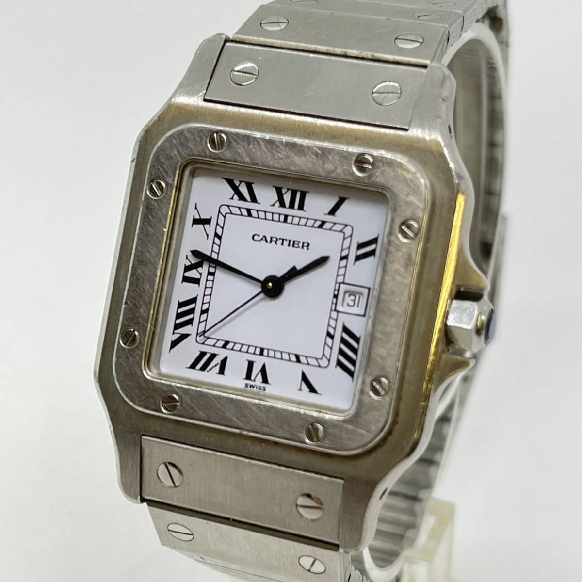 Cartier カルティエ サントスガルベ 自動巻き デイト スクエア メンズ腕時計 カルティエ 売買されたオークション情報 Yahooの商品情報をアーカイブ公開 オークファン Aucfan Com