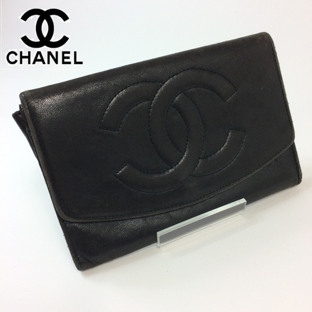 ココマーク シャネル CHANEL ラムスキン マトラッセ 長財布 ピンク 美 