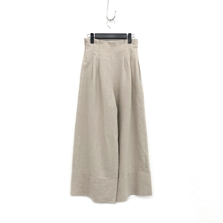 Rene ルネ ハイウエスト リネン ワイドパンツ ベージュ 36 6025100  