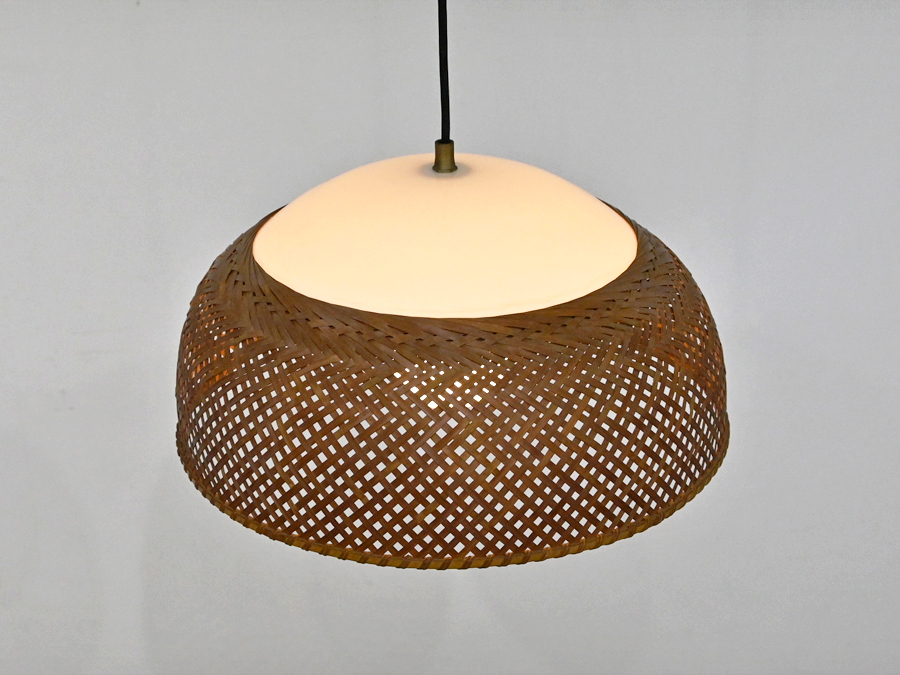 希少 ヤマギワ 近藤昭作「竹のあかり」半月型 ペンダントライト 1灯