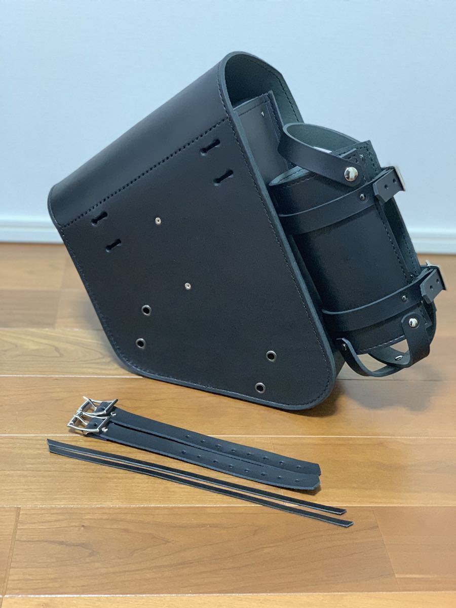 ◇ハーレー ショベル リジットフレームバッグ 携行缶ホルダー付 牛本革 