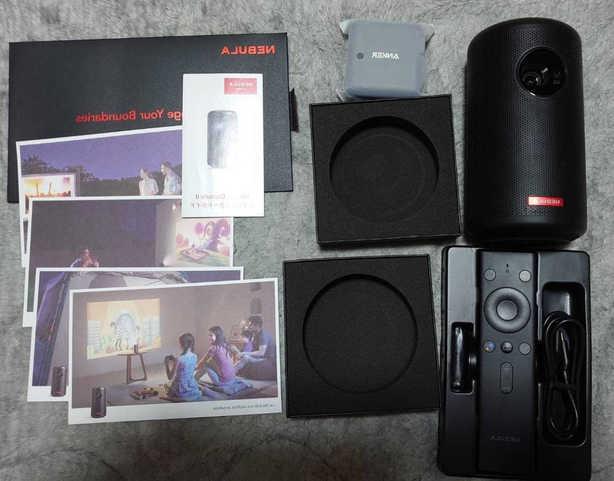 Anker Capsule Nebula II 公式通販 モバイルプロジェクター Android搭載… Nebula世界初の プロジェクター TV搭載 Android おまけ付き | ブラック 世界初 TV搭載プロジェクター