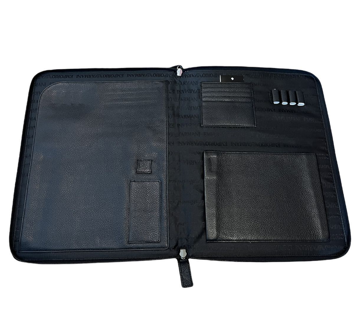 新品【EMPORIO ARMANI】ドキュメントケース（ブリーフケース）レザー 