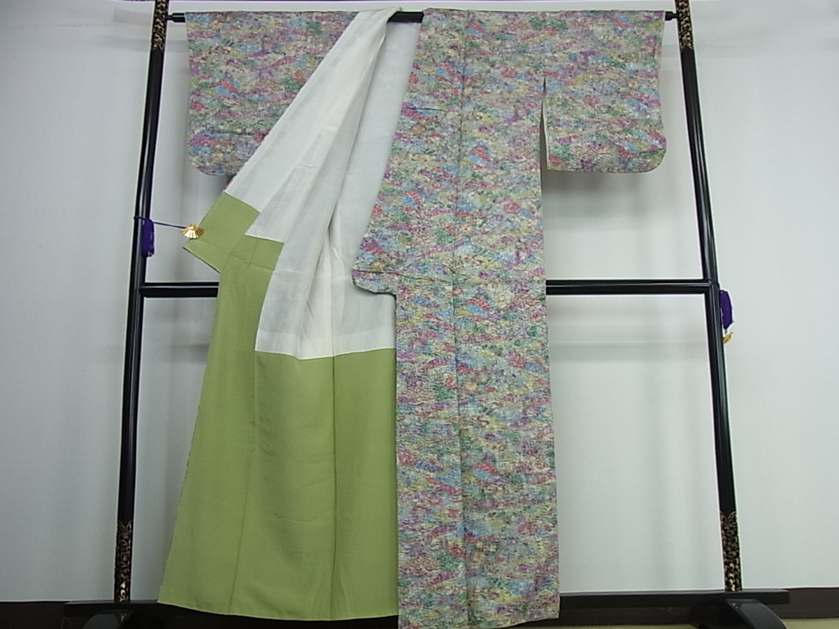 逸品 花美人着物□大変加工の良い総絞り小紋 花美人着物□豪華振袖 駒刺繍 絞り 几帳御所車花文 金彩 xg1858 公式通販 即納 we1657 単衣 - 女性着物 | A520