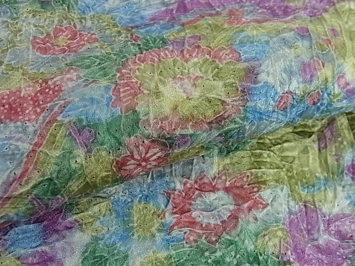 逸品 花美人着物□大変加工の良い総絞り小紋 花美人着物□豪華振袖 駒刺繍 絞り 几帳御所車花文 金彩 xg1858 公式通販 即納 we1657 単衣 - 女性着物 | A520