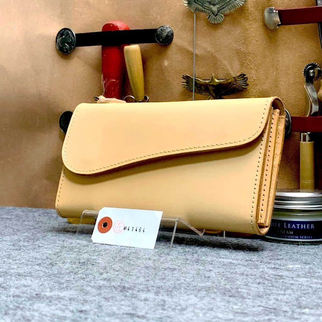 ヌメ革 生成り 本革 レザー メンズ 財布 長財布 かぶせ蓋 ロングウォレット 紳士 エイジング 経年変化 牛革 ハンドメイド 1円 一円 長財布 小銭入れあり 売買されたオークション情報 Yahooの商品情報をアーカイブ公開 オークファン Aucfan Com