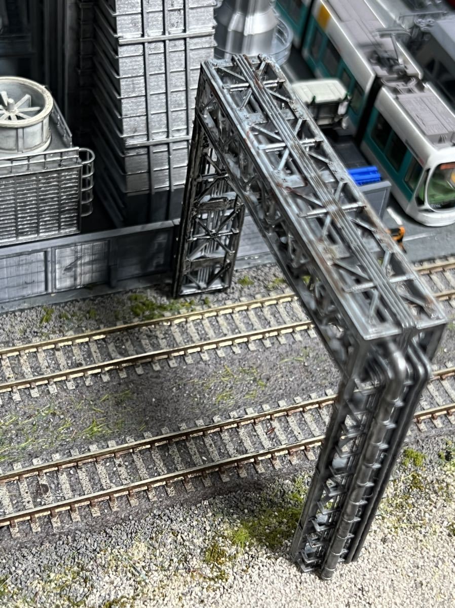 Nゲージ鉄道模型ストラクチャー 化学プラント 工場模型 パイプライン