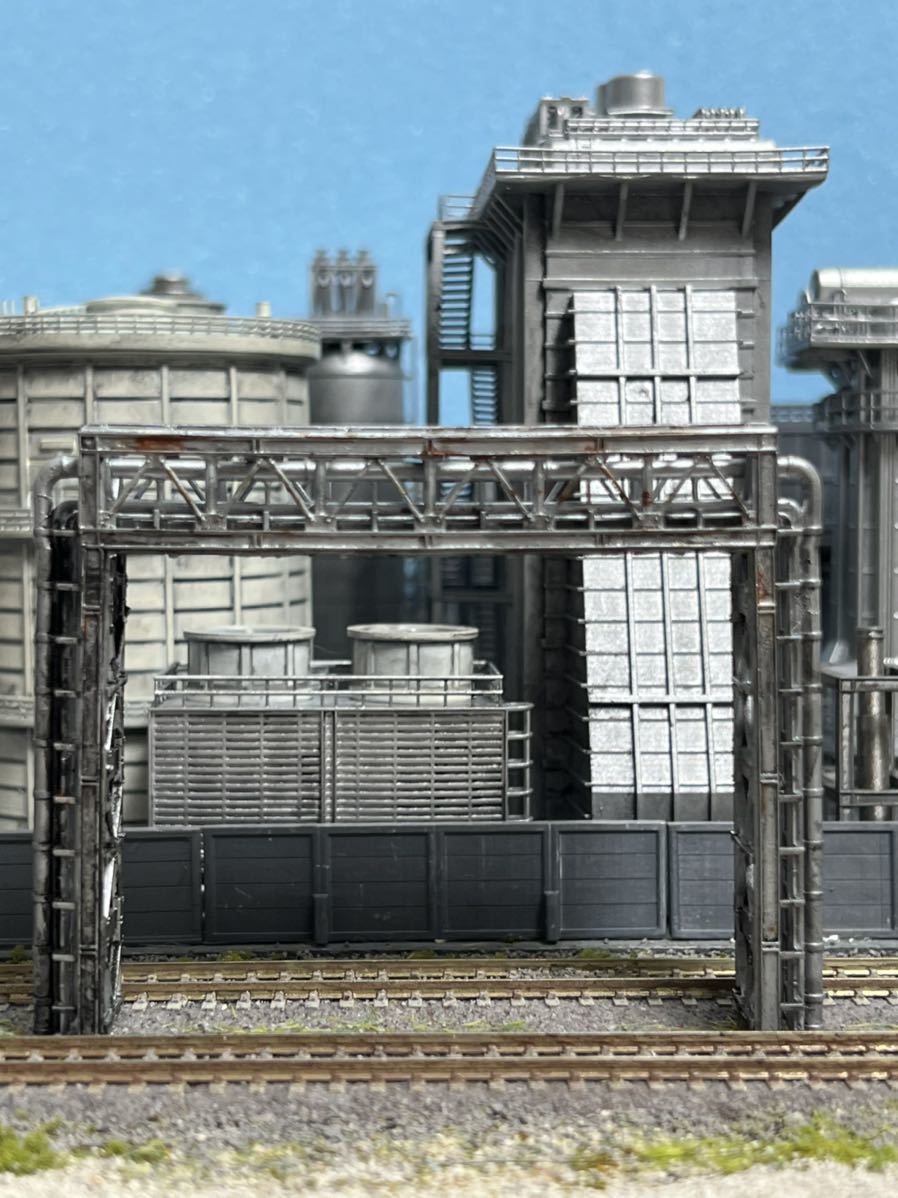 Nゲージ鉄道模型ストラクチャー 化学プラント 工場模型 パイプライン