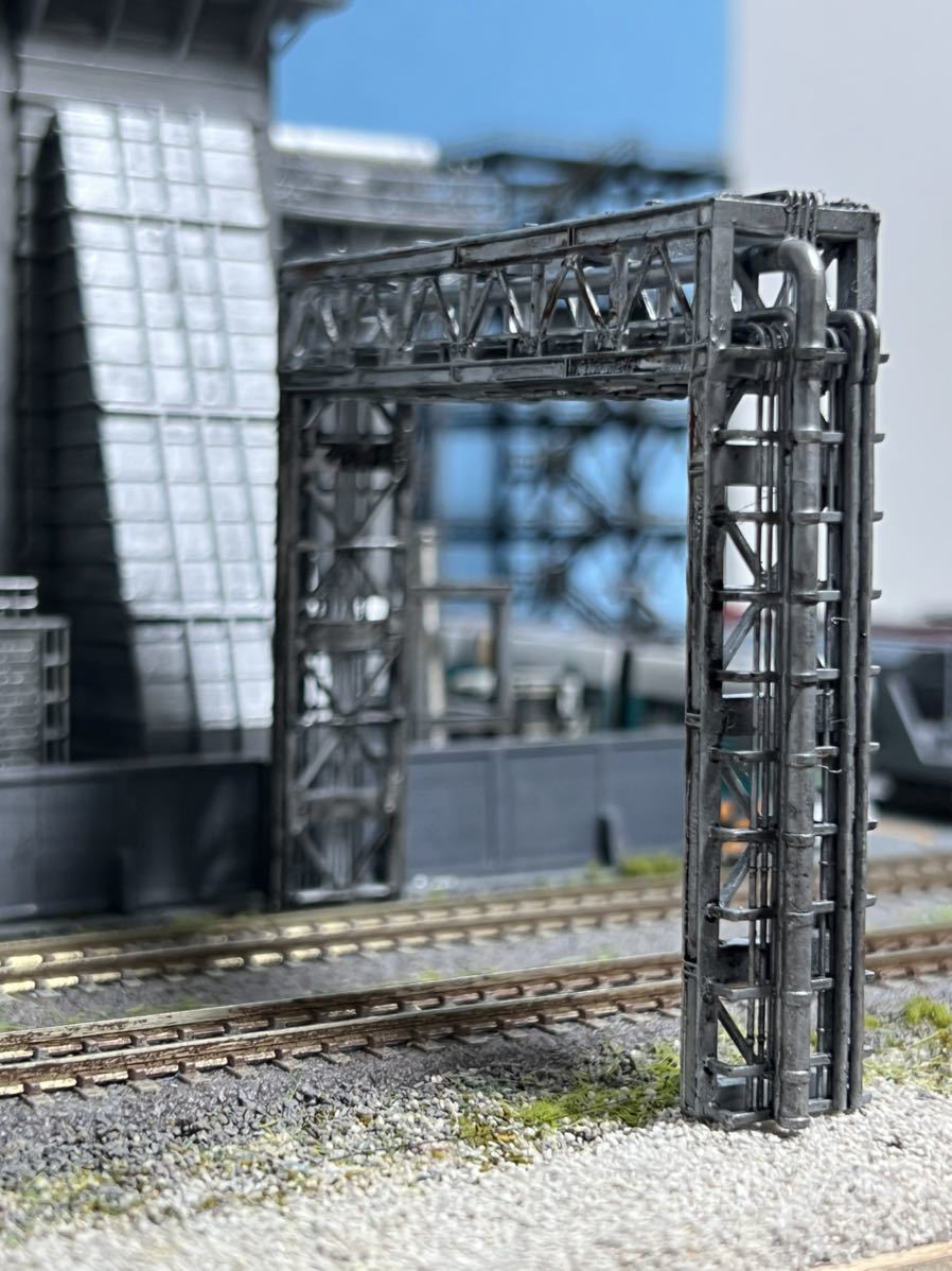 Nゲージ鉄道模型ストラクチャー 化学プラント 工場模型 パイプライン