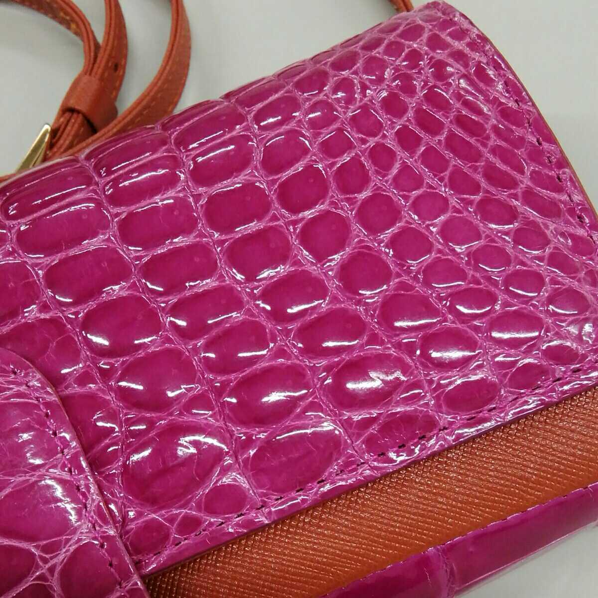 ○ユ8797S◎JRA クロコダイル Pelley Lusso ペレリールッソ ウォレット 