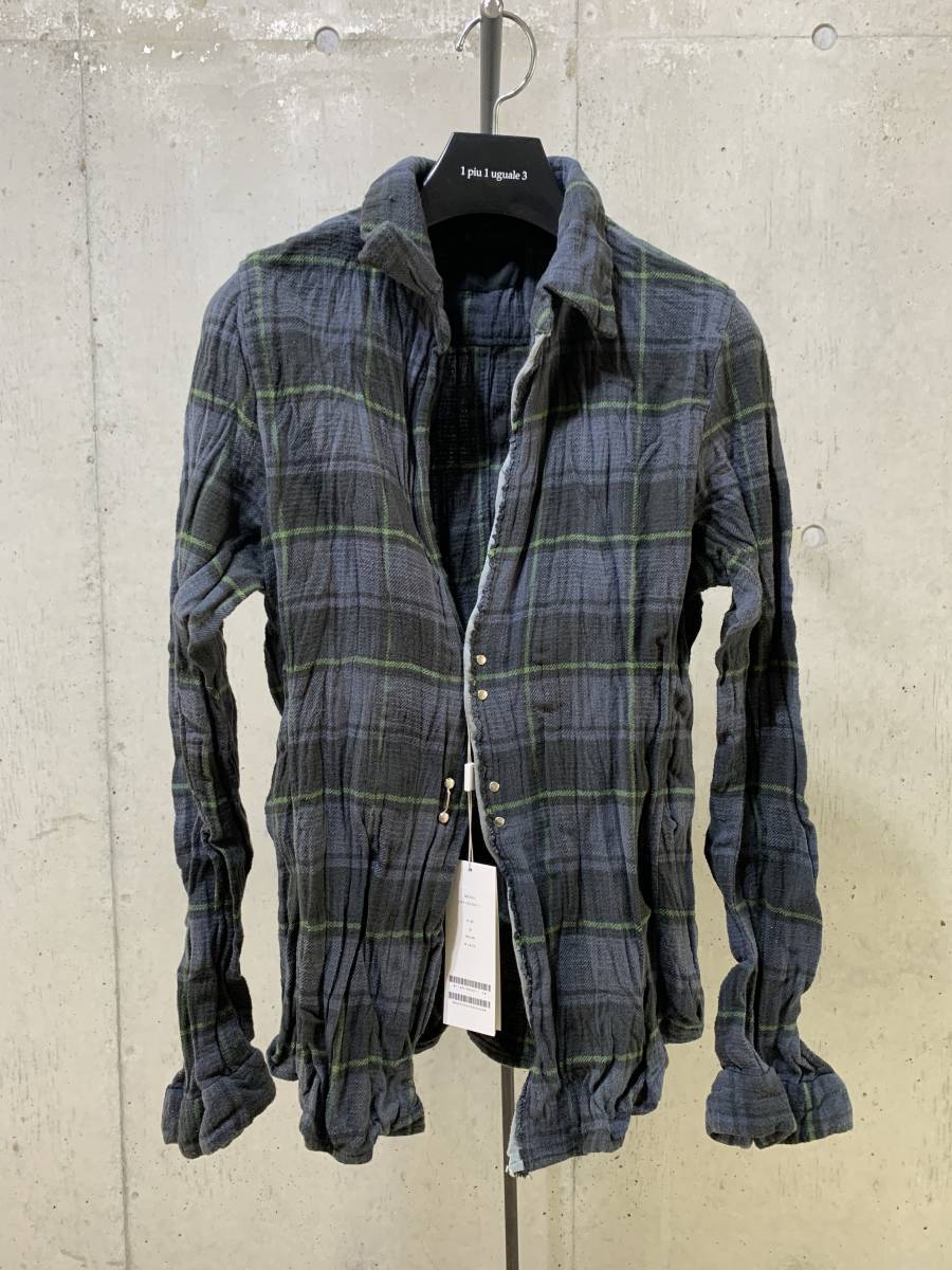 Safari掲載 junhashimoto WRINKLE CHECK シャツ2（junhashimoto 