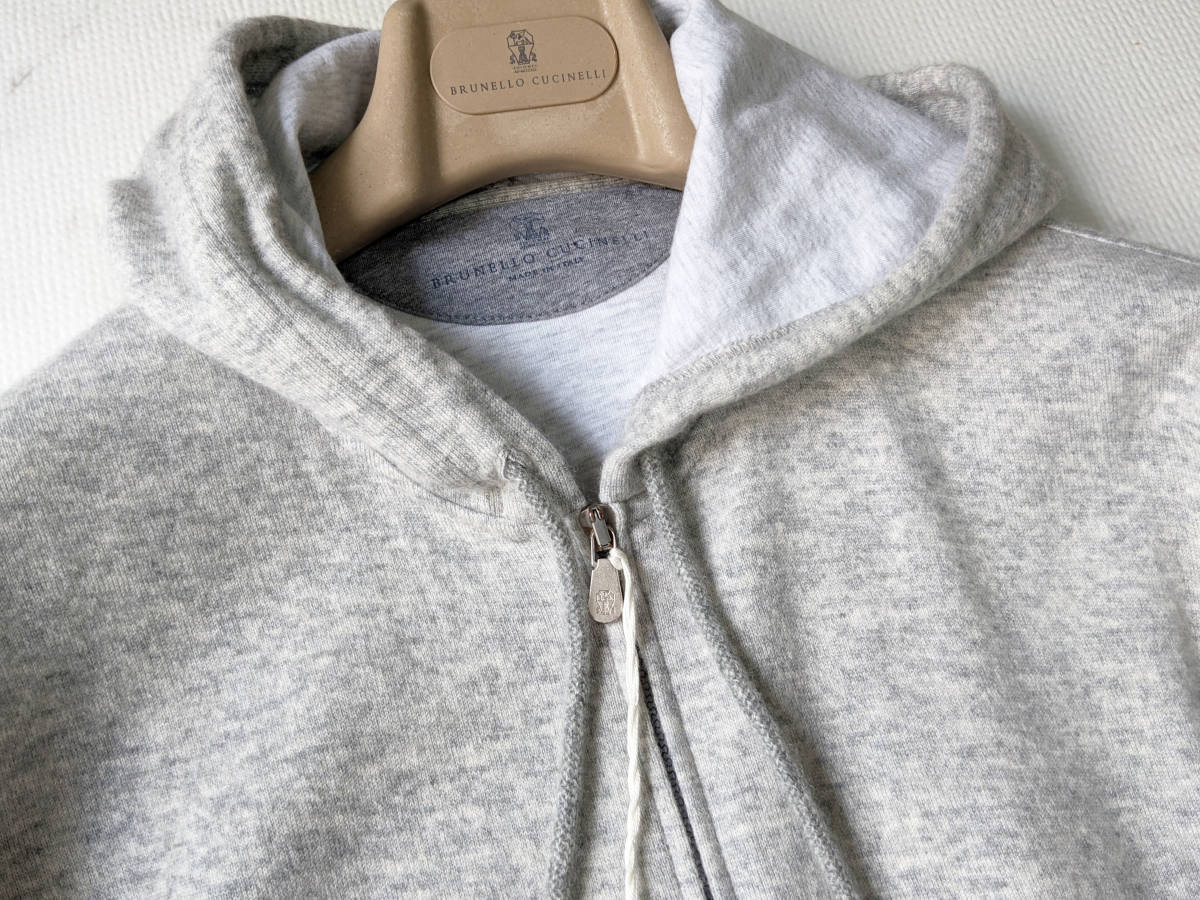 【お買い得】BRUNELLO CUCINELLI カシミヤパーカー グレー 33万 ブルネロクチネリ コンフォート カシミヤ ＆ コットン スウェット