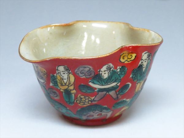 赤絵 茶碗 木米作 共箱 仕覆付 日本陶芸 茶道具 作家物 赤絵 茶碗 木米作 共箱 仕覆付 日本陶芸 茶道具 作家物 道具 -