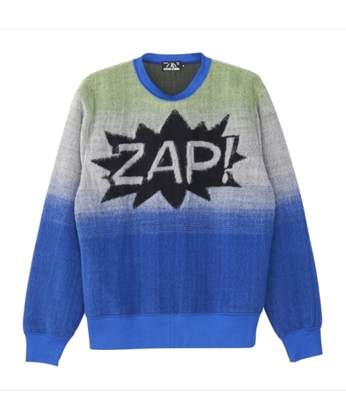 【HYSTERIC GLAMOUR ヒステリックグラマー 】長袖ニットL 日本製 「ZAP ! ジャカードスウェット 」限定人気アイテム メンズ 「無地に飽きた方へ」ふくれジャカードスウェット トレーナー アニマル柄 リーフ柄ジャカード長袖クルーネックセーター サッカー素材