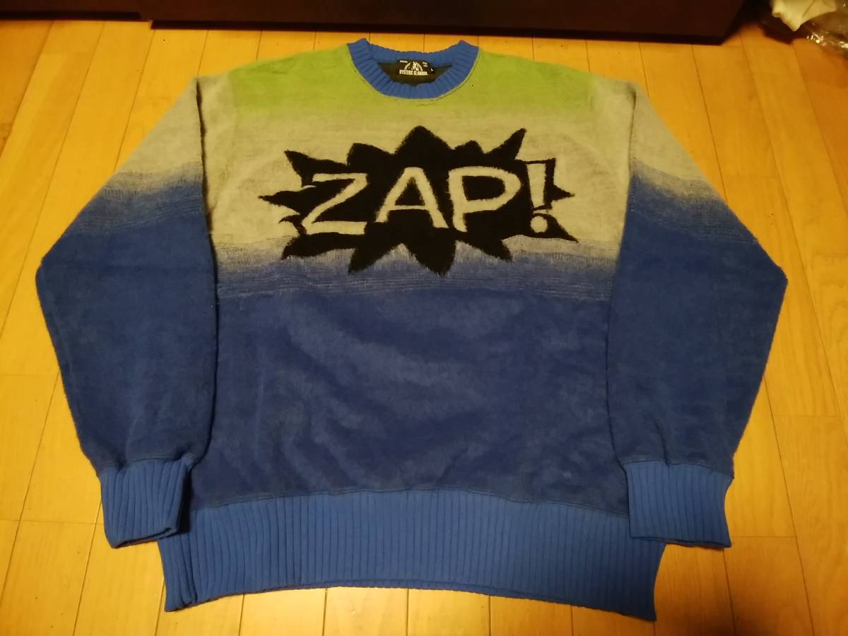 【HYSTERIC GLAMOUR ヒステリックグラマー 】長袖ニットL 日本製 「ZAP ! ジャカードスウェット 」限定人気アイテム メンズ 「無地に飽きた方へ」ふくれジャカードスウェット トレーナー アニマル柄 リーフ柄ジャカード長袖クルーネックセーター サッカー素材