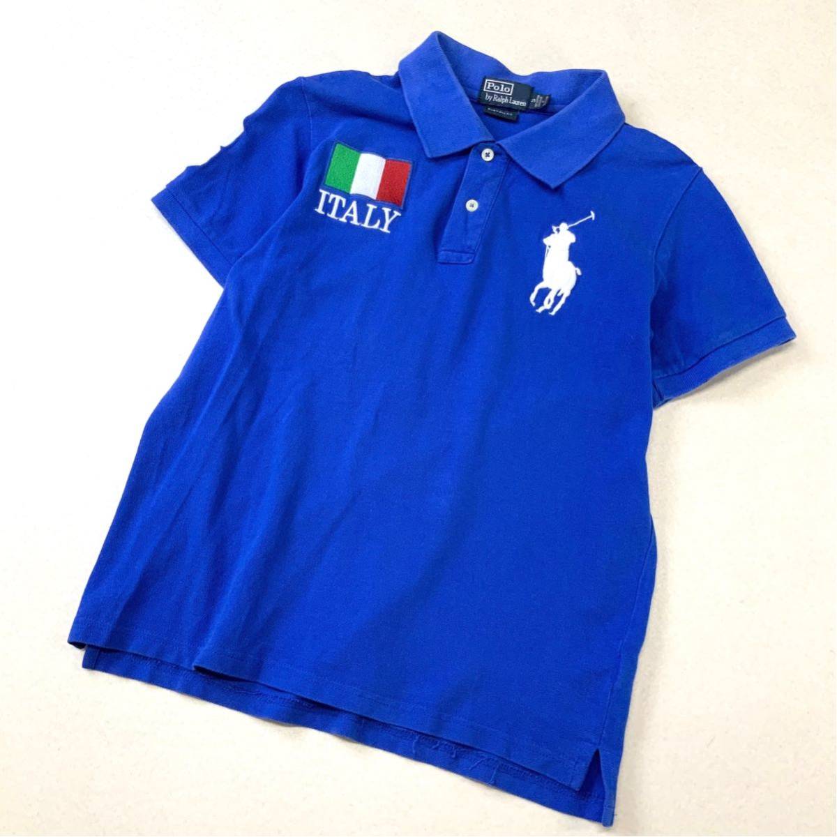 豊富な，人気セール 良品 POLO by Ralph Lauren ポロ ラルフローレン ビッグポニー刺繍 イタリアモデル 両面刺繍 鹿子 半袖 ポロシャツ メンズ Sブルー ゴルフ(Sサイズ)｜売買されたオークション情報、yahooの商品情報 男性用