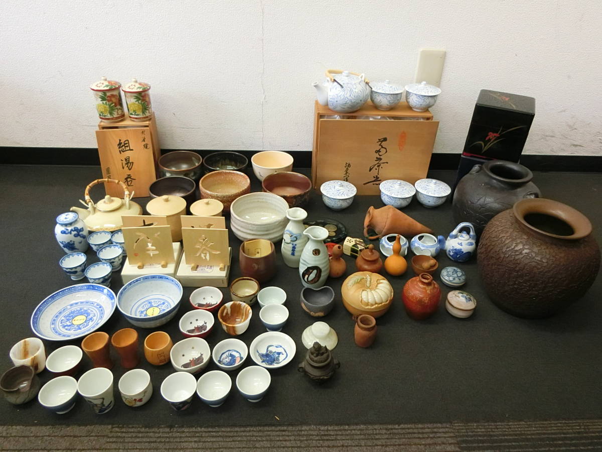 ④ おまとめ 茶器 酒器 急須 湯呑 徳利 御猪口 茶碗 九谷焼 備前焼