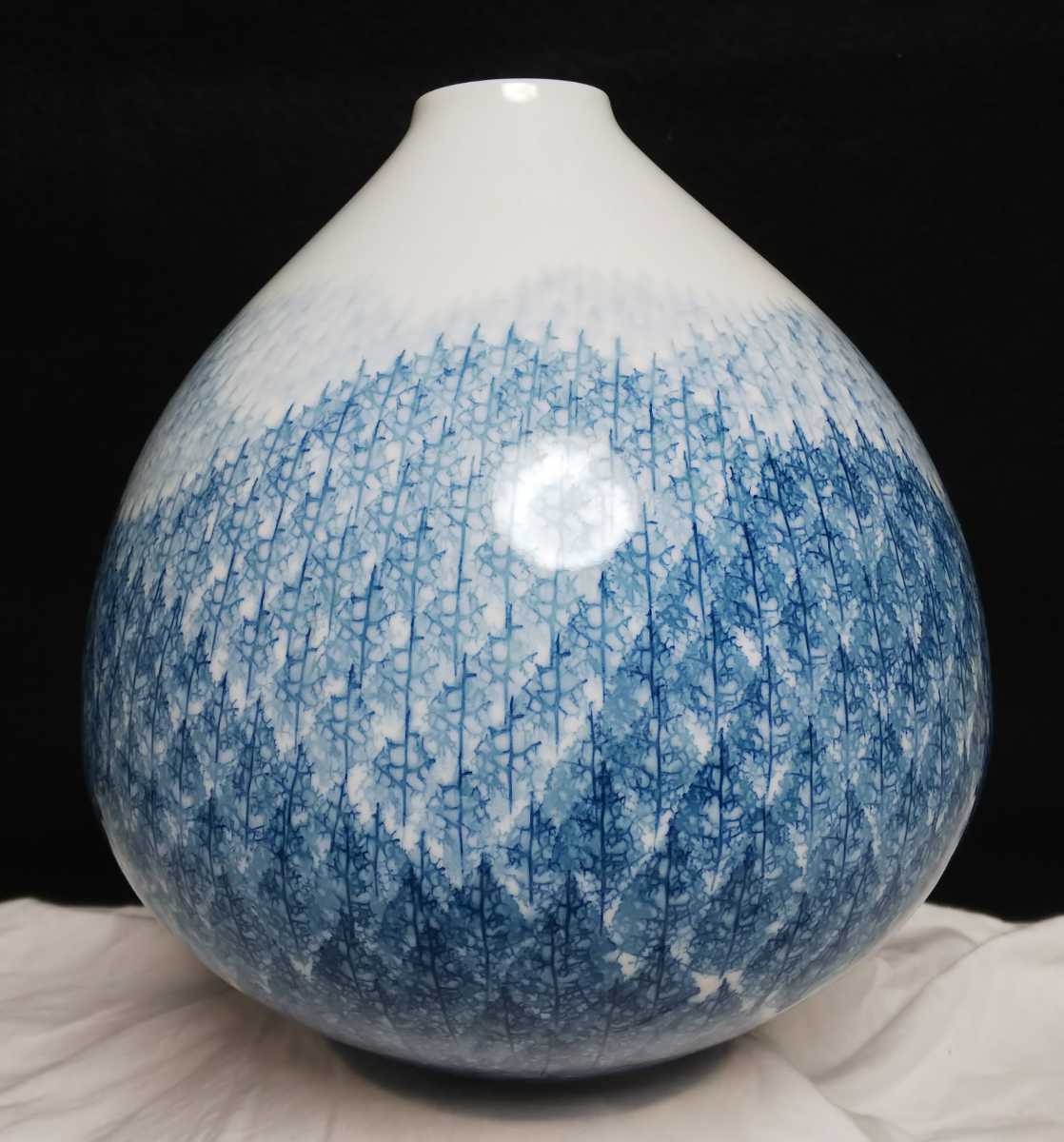 藤井朱明 壺 飾り壺 花器 日展人気作家 朝日 花瓶 有田焼 共箱なし