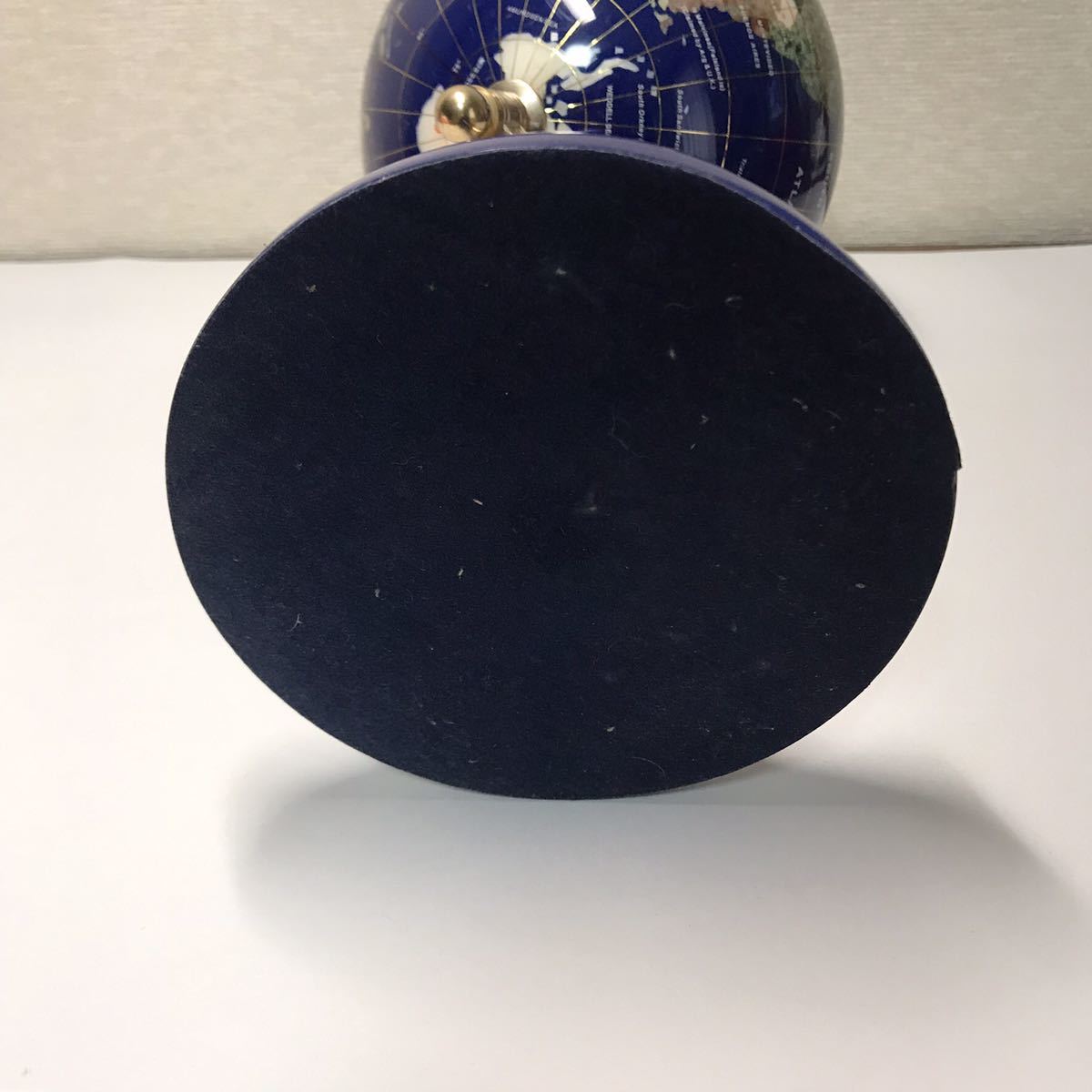 ラピスラズリ 地球儀 天然石 置物 パワーストーン 方位磁石付き 15cm 