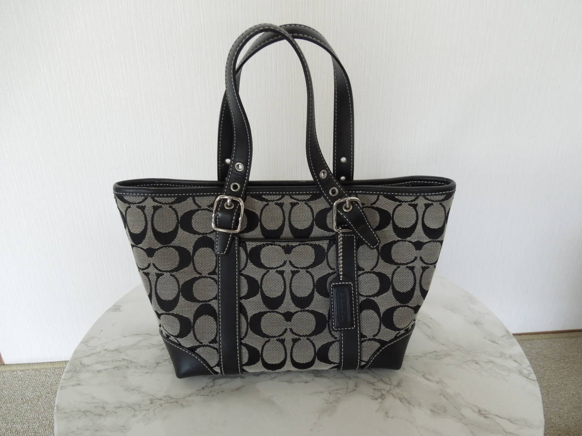 COACH/コーチ 6043 シグネチャー スモール ハンドトートバッグ used 美 