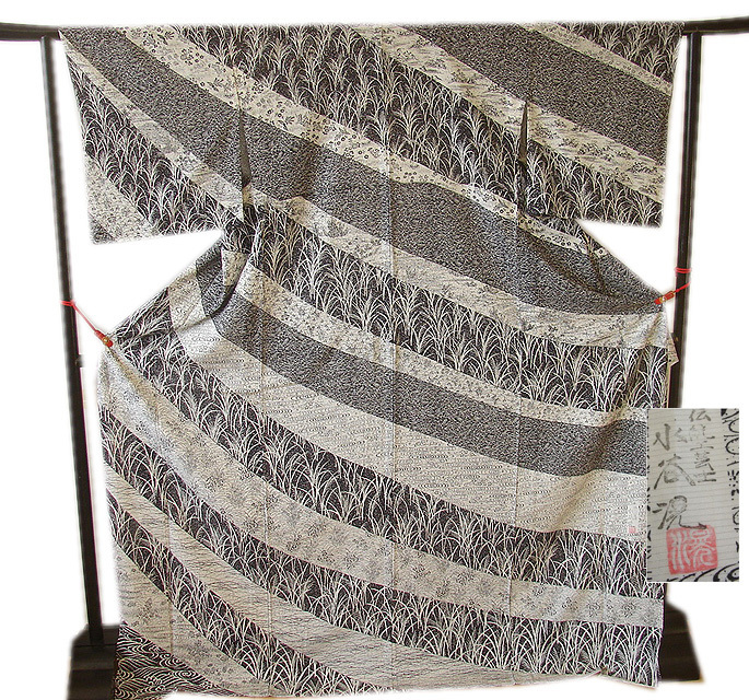透かし織り 縦絽 訪問着 -白地 訪問着の中古品・新品・未 ◇kimono+one 