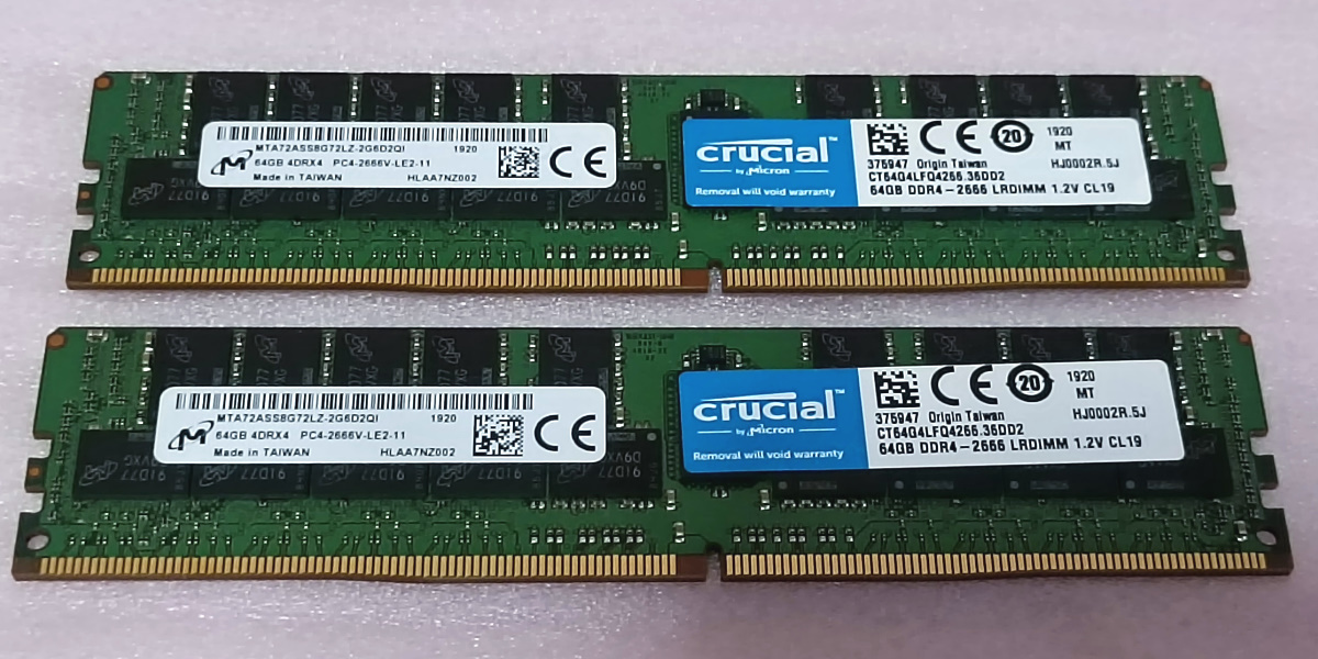 64GB Crucial CT64G4LFQ4266 Quad PC4-21300 ECC REG DDR4-2666MHz 