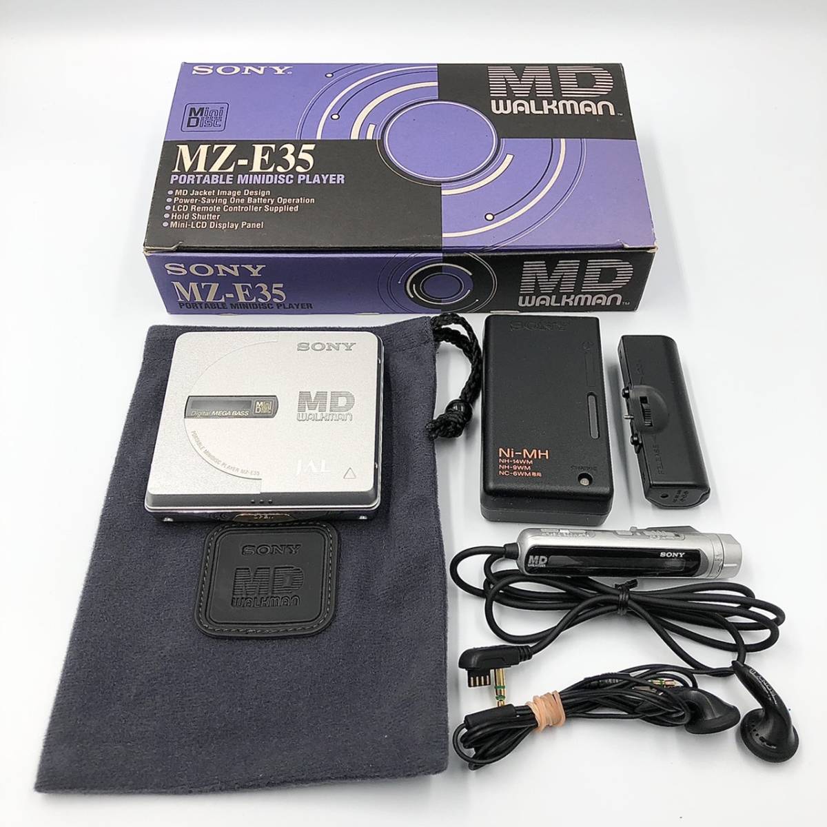 4点セットSONY MDウォークマン MZ-E25 MVSP 動作品 リモコン付き