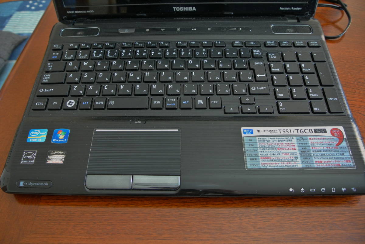 新座販売 東芝 Qosmio T551/T6CB Core i3-2310M 2.1GHz 2GB ブルーレイ