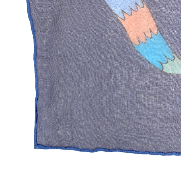 エルメス HERMES ストール カレジェアン フェルマータ ブルー