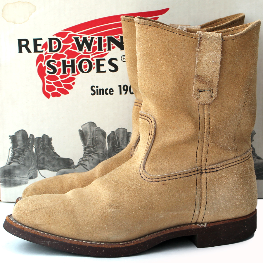 Red 刺繍 羽タグ☆Red Wing SHOES レッドウィング☆ペコスブーツ 7.5E 
