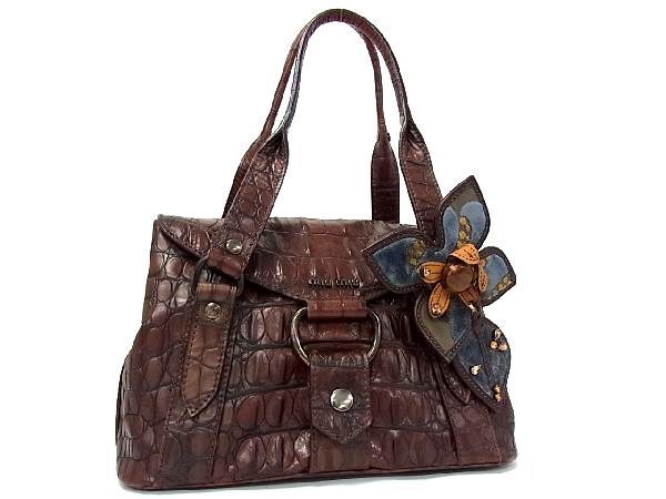 1円 □美品□ miumiu ミュウミュウ クロコダイル型押しレザー フラワー 