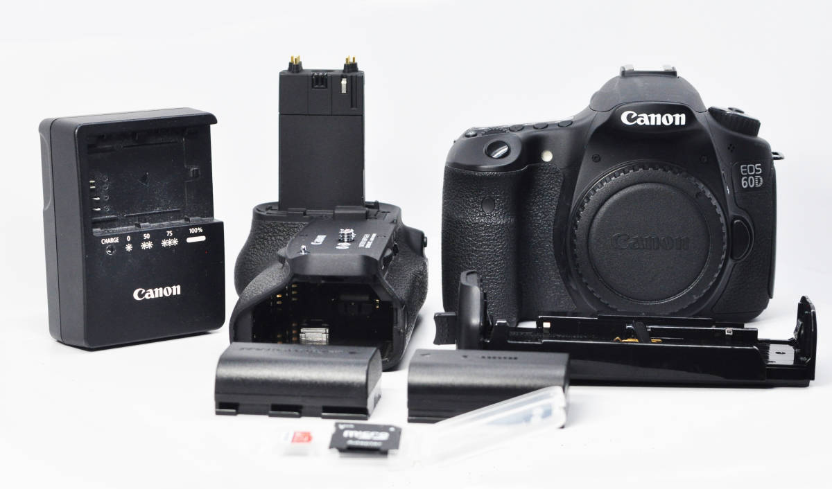 EOS60Dボディ バッテリーグリップ付 SDカード32GB 付属品あり 箱なし 