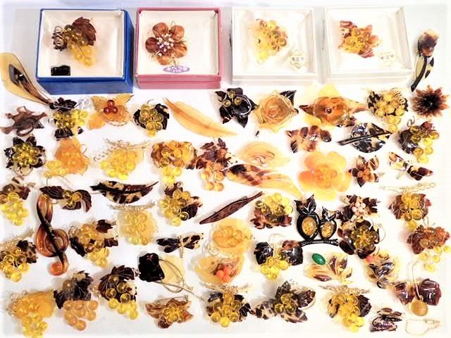5051[T]豪華♪【べっ甲 本鼈甲 その他】 ブローチ ペンダントトップ