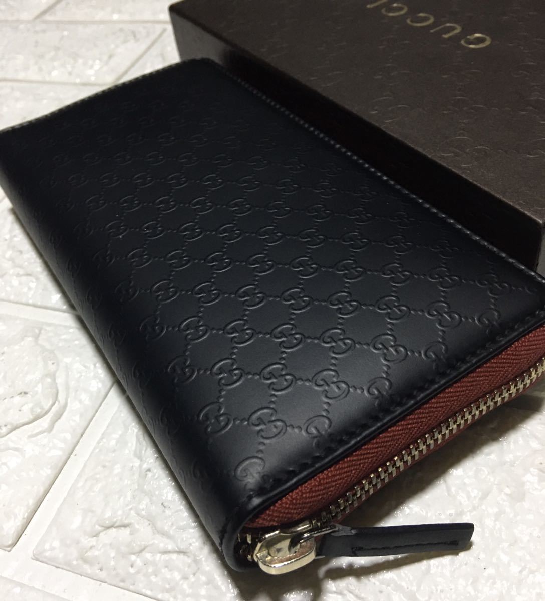 人気SALE，豊富な ／鑑定済みGUCCIマイクロGGラウンドジップ長財布／型番308260／リカラーマットブラック仕上げ(男性用財布)｜売買されたオークション情報、yahooの商品情報をアーカイブ公開 - オークファン 服飾小物