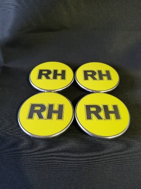 RH マキシライト カラーセンターキャップ イエロー 4枚セット(社外品 