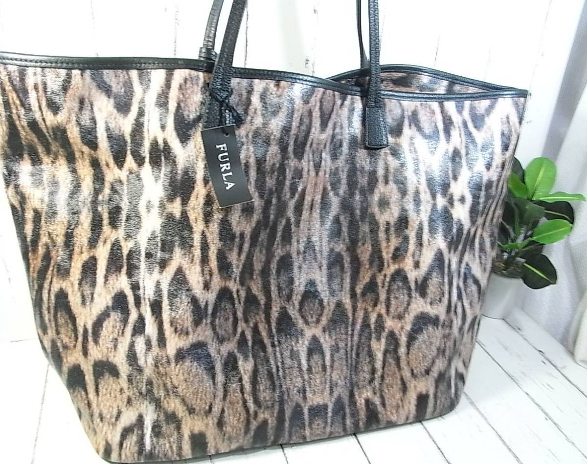 500円から☆正規品 新品未使用 フルラ FURLA レオパード トートバック 