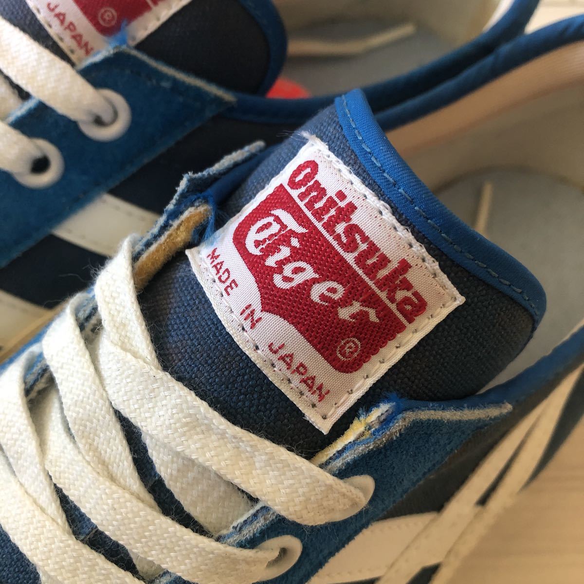 デッドストック 70's Onitsuka Tiger オニツカタイガー トレッカーCA-55 トレーニングシューズ 26.5㎝ ブルー×ホワイト 日本製ビンテージ オニツカタイガー デッドストック 70年代 OnitsukaTiger スニーカー stock