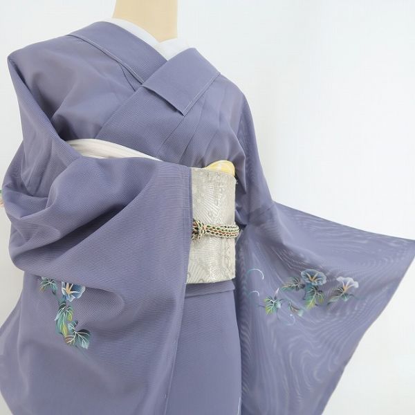 ゆめsaku 新品 絽 朝顔 洗える夏着物“さらりと夏の花好み…花朝顔で季節