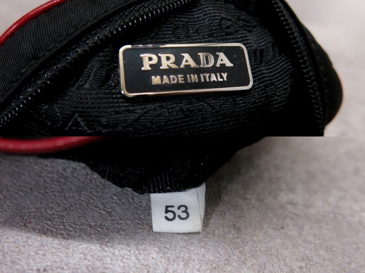 ○未使用○PRADA プラダ○丸形○ポコノ ナイロン カーフ 本革○ミニ 