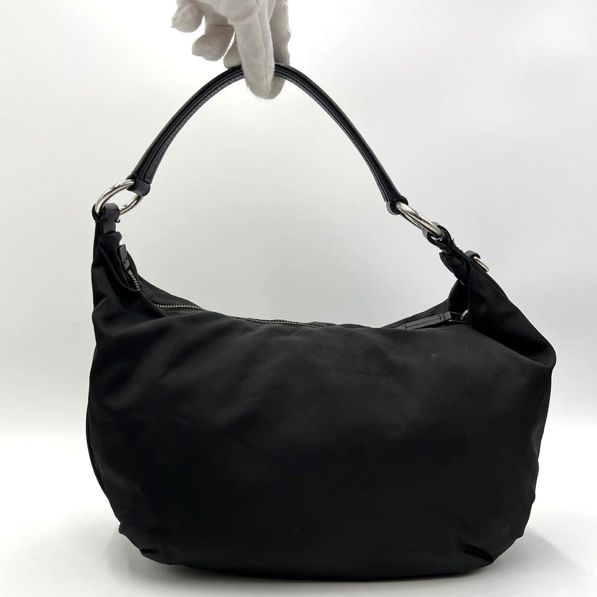 1円〜 【未使用級 極美品】 PRADA プラダ 三角ロゴ 三角プレート 