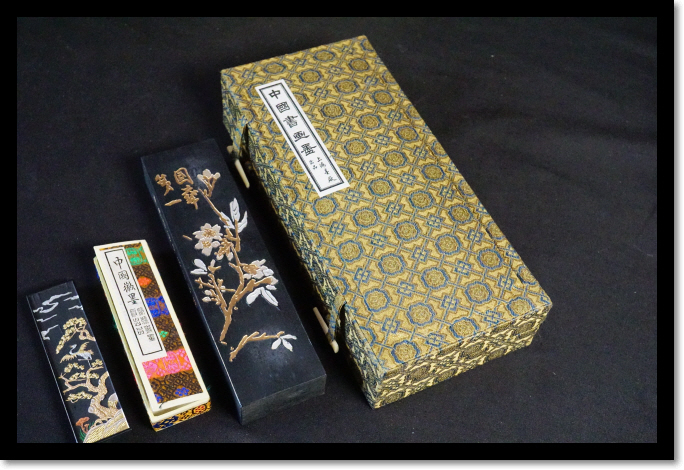 墨 3個 】 中国 墨 書道 工芸品 書道 書道道具 新品 中国 書道具 習字