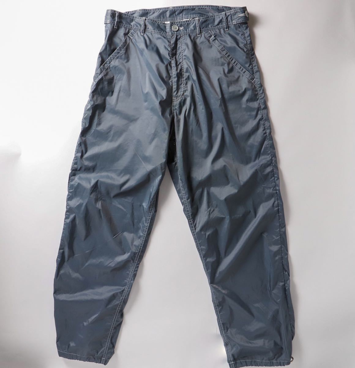 【名品】COMME des GARONS HOMME HOMME PLUS コムデギャルソン オム プリュス ナイロン スラックス パンツ 定価約6万 グレー 日本製 実寸L