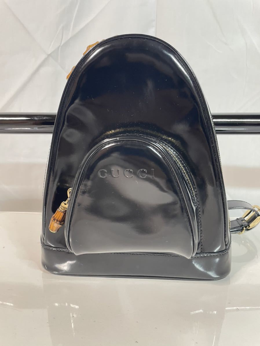 GUCCI/グッチ ワンショルダーバッグ バンブー ブラック 黒 レザー 